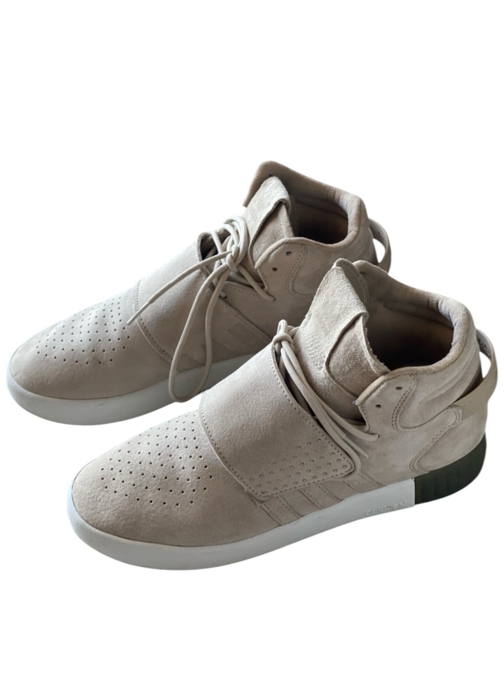 Adidas Tubular Invader Strap Sneaker Neutral Color High Top Size 8 Like New